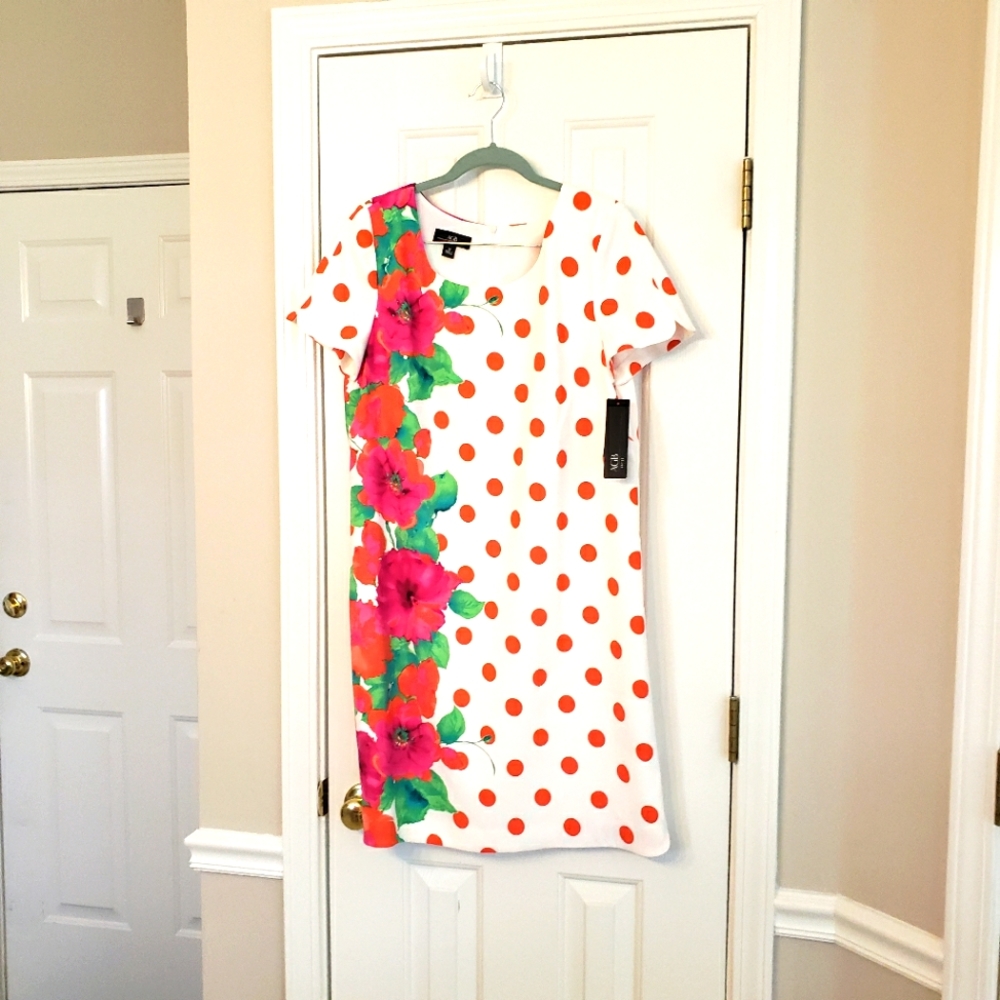 Orange shift dress